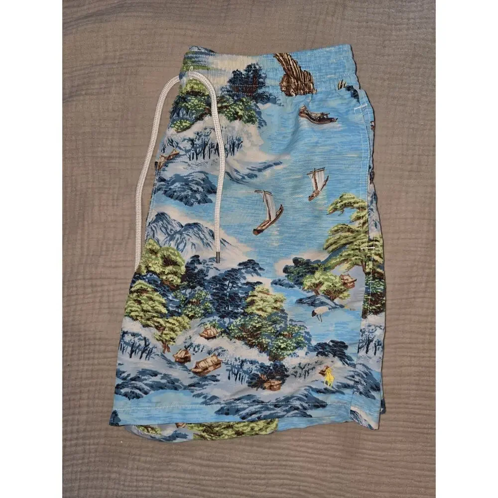Polo Ralph Lauren Swim Trunks Mens Size Large Tropical Drawstring Beach shorts